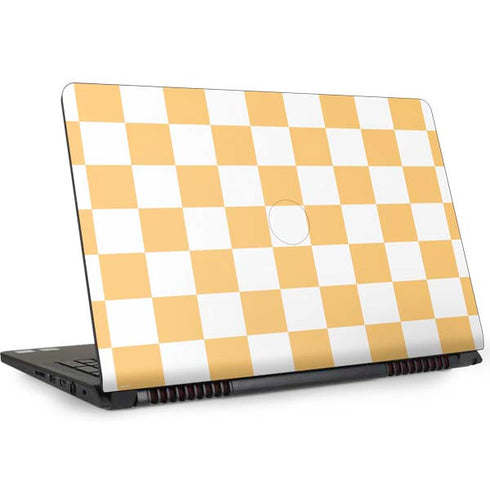 Yellow and White Checkerboard Dell Inspiron Skin